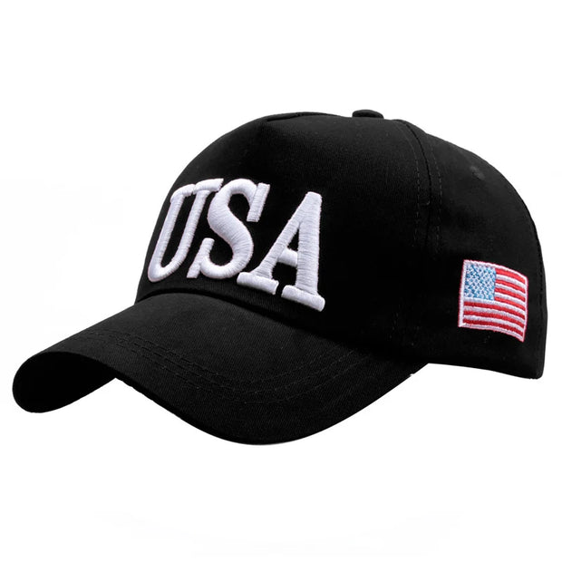 New Fashion USA Flag Embroidery Baseball Cap Men