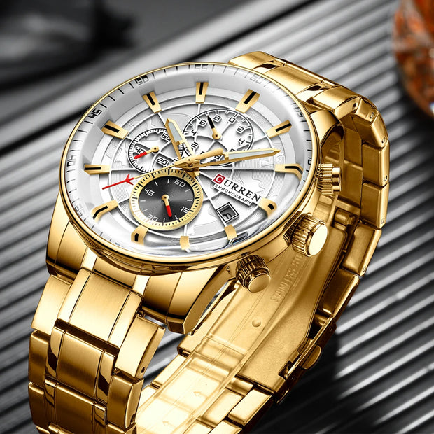 Mens Watches CURREN New Fashion Stainless Steel Top Brand Luxurye