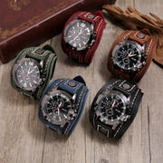 Sport Quartz Watches For Men Luxury Wristwatch Cowhide Watchband