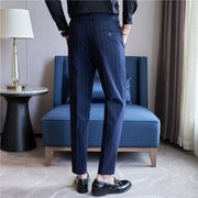 Men's Striped Suit Pants Elastic Autumn New Casual Trousers