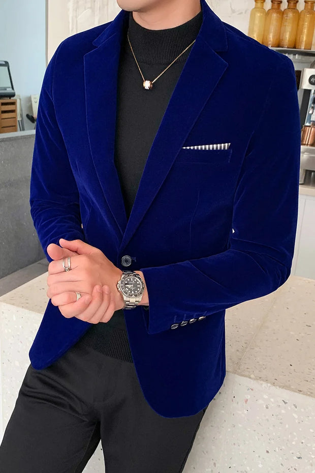 Velvet Blazers for Men Fashion Casual Suits