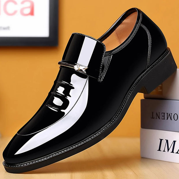 Patent PU Leather Shoes for Men Business Shoes Wedding Size Shoes