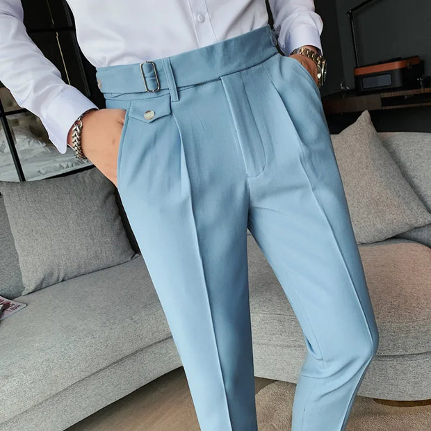 British Style New Solid High Waist Suit Pant Trousers