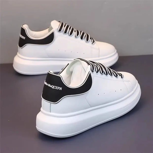 Branded air-cushion white shoes for men and women