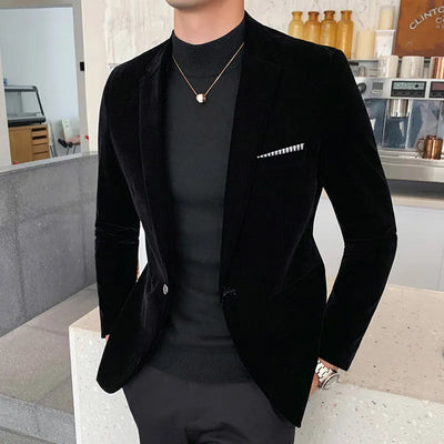 Velvet Blazers for Men Fashion Casual Suits