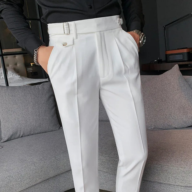 British Style New Solid High Waist Suit Pant Trousers