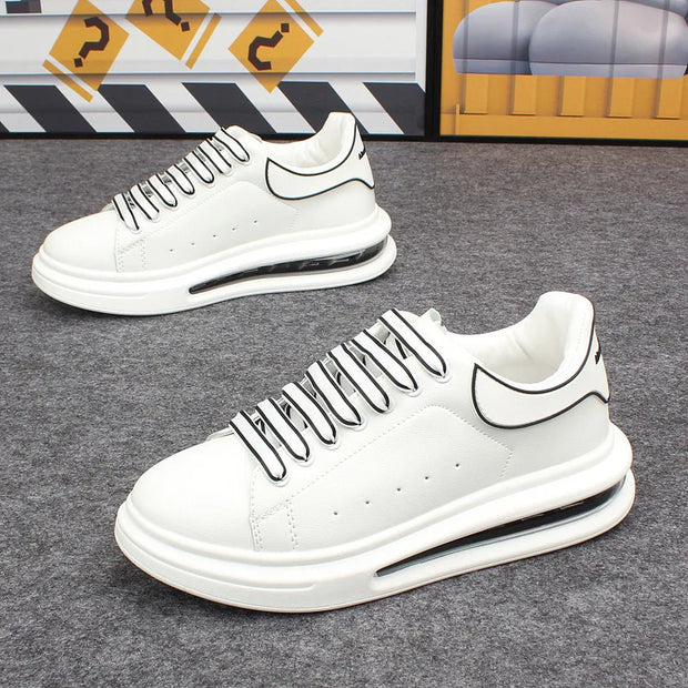 Branded air-cushion white shoes for men and women