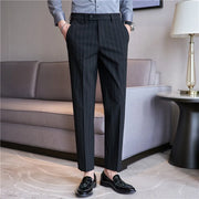 Men's Striped Suit Pants Elastic Autumn New Casual Trousers