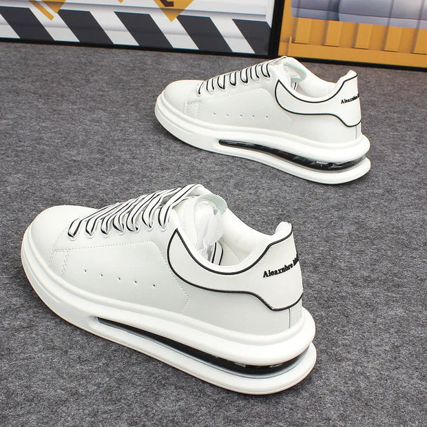 Branded air-cushion white shoes for men and women