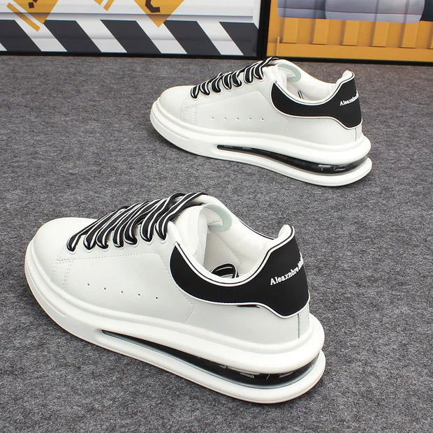 Branded air-cushion white shoes for men and women