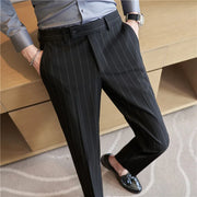 Men's Striped Suit Pants Elastic Autumn New Casual Trousers