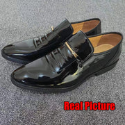 Patent PU Leather Shoes for Men Business Shoes Wedding Size Shoes